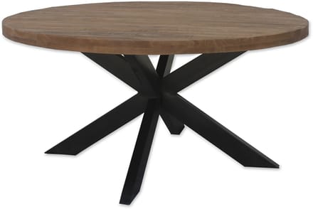 Brix - Eetkamertafel Brix Rond - 130 cm - Mangohout - Bruin
