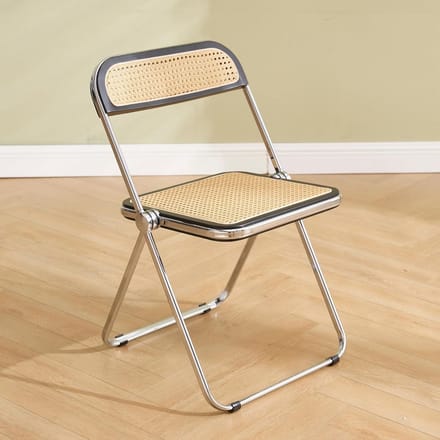 Klapstoel Rotan - Eetkamerstoel - Flexibel Zitten - Ademende Rattan Zitting - 76 cm Hoog - Natuurlijk