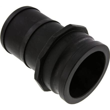 Camlock DN 90 (4'') Koppeling Polypropyleen met slangpilaar (100 mm) Type E MIL-C-27487