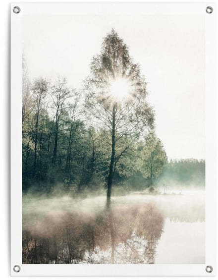 Tuinposter Zon door de bomen - 80 x 60 - Canvas - REINDERS