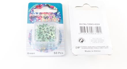 Scrapbooking Eyelet Ster  8mm 50 stuks Groen Diameter gat 2.2mm
