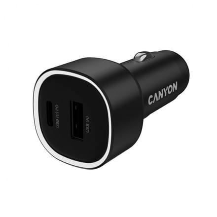 Canyon OnDrive-Serie - Autolader - USB-A+USB-C - 48W - Zwart