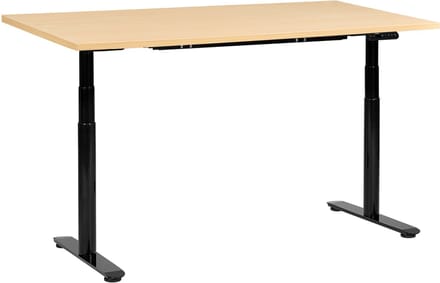 DESTINAS - Elektr bureau - Zwart/Lichtbruin - 160 x 72 cm - Vezelplaat
