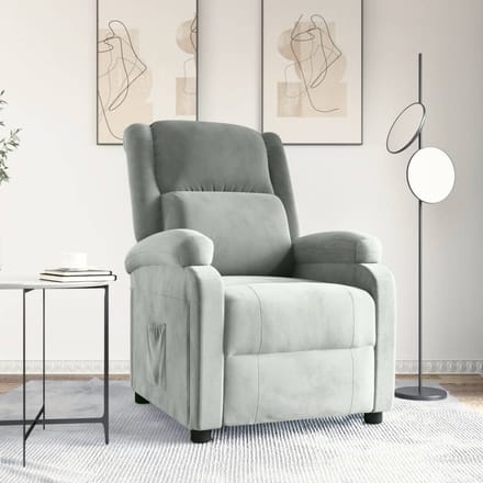 vidaXL - Fauteuil - verstelbaar - fluweel - lichtgrijs