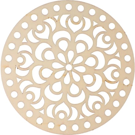 Macramé knoopschijf rond, 15 cm - Bloem