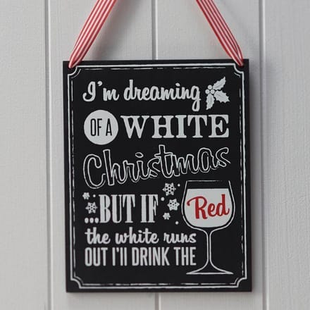 Houten bord - Wijn - Krijtbord - Vintage Noel