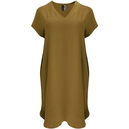 V-hals Korte Mouw Jurk Dames Mat Fashion Airwashed
