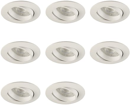 Lybardo - Inbouwspots - 8-pack - Spotjes Inbouw - Costa - Kantelbaar