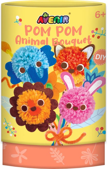 AVENIR Naaikit - Pom Pom Dierenboeket - Knutselen - 6 Jaar