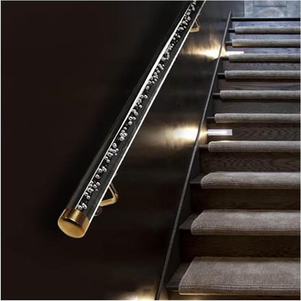 Acryl Kristal Leuning - Trapsteun Handgreep - Veilig Traplopen - Massieve Kristal Buis - 50 cm - Transparant