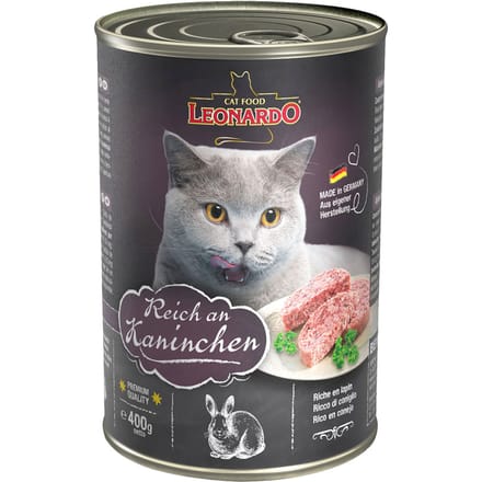 24x400g Rijk aan Konijn Leonardo All Meat Kattenvoer