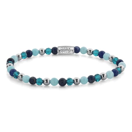 Rebel & Rose Blue Summer Armband RR-40163 – Blauw Edelsteen