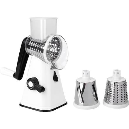 Râpe à légumes manuelle multifonctionnelle à rotation pour la cuisine domestique, outil pour râper, déchiqueter, couper et hacher white