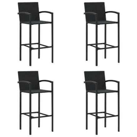 vidaXL - Barkrukken - 4 - st - poly - rattan - zwart