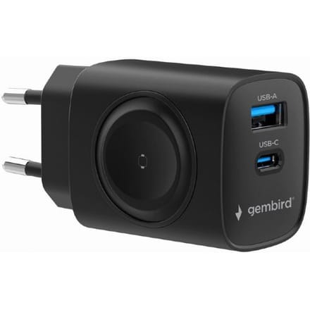 Gembird 2-in-1 Oplader - Smartphone en Apple Watch Lader 20W - Zwart