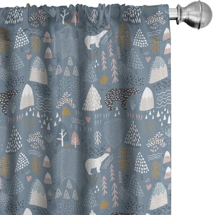 ABAKUHAUS bos gordijnen – 2x75x175 cm – microvezel, halfverduisterend