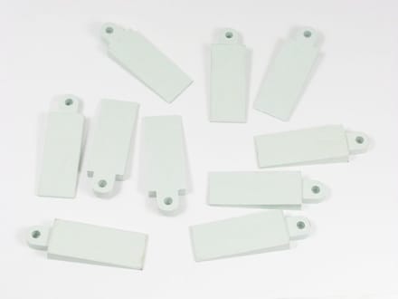 Pack van 10 witte zachte rubberen deur- en vensterwiggen 50mm x 21mm