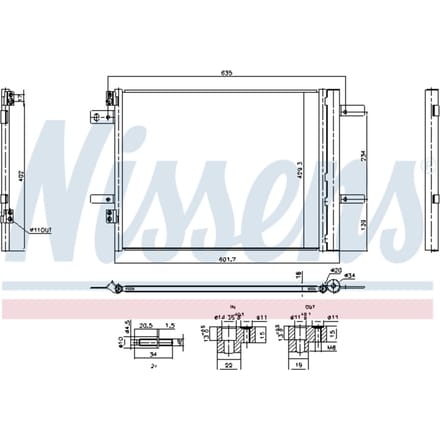 Condensator, airconditioning NISSENS 941253