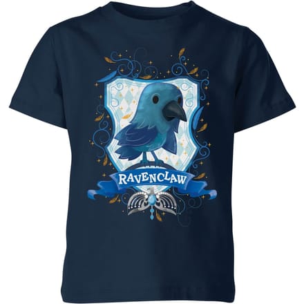 Harry Potter Kids Ravenclaw Crest kinder t-shirt - Navy - 110/116 (5-6 jaar)