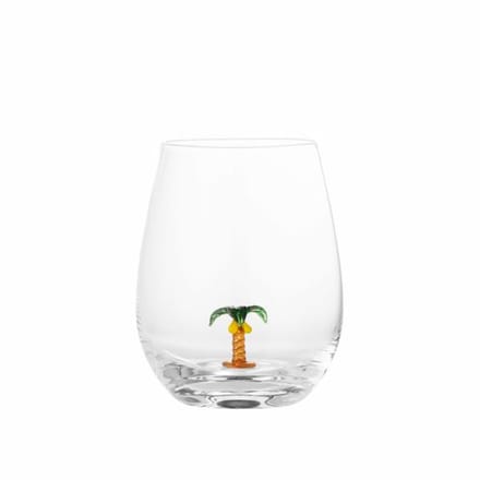 Bloomingville Misa Drinkglas met Palmboom – mondgeblazen glas – 560 ml