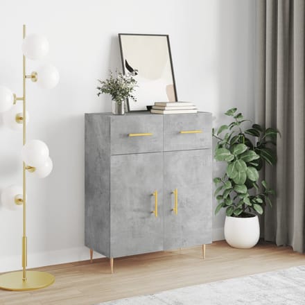 vidaXL - Dressoir - 69,5x34x90 - cm - bewerkt - hout - betongrijs