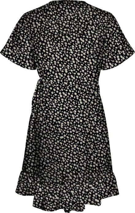 Only Jurk Onlcody S/s Wrap Dress Cs Ptm 15270313 Black/love Daisy Dames Maat - S