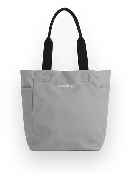 Greentom Shopper - Draagtas, Boodschappentas, Lichtgewicht & Duurzaam (Gerecycled) - Grijs