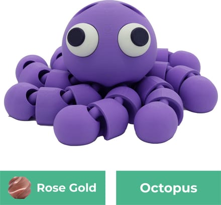 Flexibele octopus beeld – Decoratief beeld - Rose Gold - 3d geprinte beeld – Unieke woondecoratie - 25CM