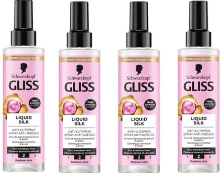Gliss Liquid Silk - Anti-Klit Spray 4 x 200 ml