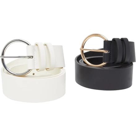 Urban Classics - Basic PU 2pack Riem - L/XL - Creme/Zwart