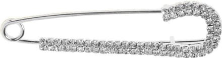 Fako Bijoux® - Sierspeld / Sjaalspeld - Strip - Kristal - 76mm - Zilverkleurig