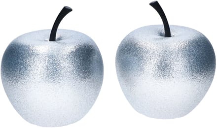 Set van 2 Aardewerk Potten Decoratieve Appel XS Zilver - E2206-S1-GLS