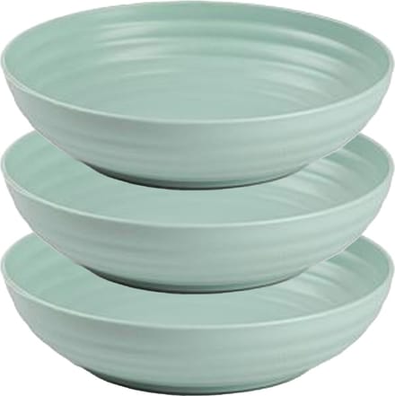 Plasticforte Rond bord/camping - 6x - diep bord - D22 cm - mintgroen - kunststof - onbreekbaar