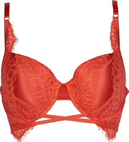 After Eden D-cup & up TESSA Padded wire bra with lace and strap Dames Beha - Brique - Maat 80E