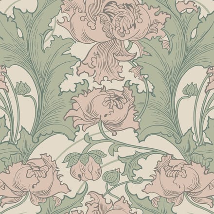 Boråstapeter Vliesbehang 4539 - Anno - Bloemen Roze - 53cm x 10.05m