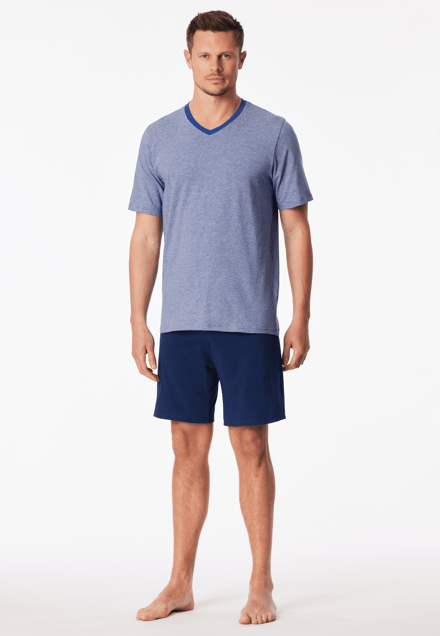 Schiesser - Comfort Essentials – Pyjama – 181155 – Blauw – Maat M