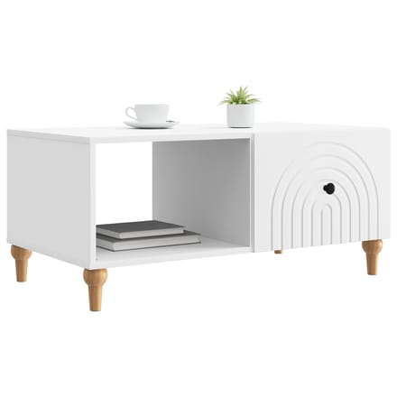 vidaXL - Salontafel - Wit - 90 - x - 50 - x - 40 - cm - Bewerkt - hout