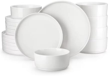 Monarch Serviesset – Serviesset – 4 persoons – 16 delig – Wit Keramisch – Breakfast Plates – Hoogwaardige kwaliteit