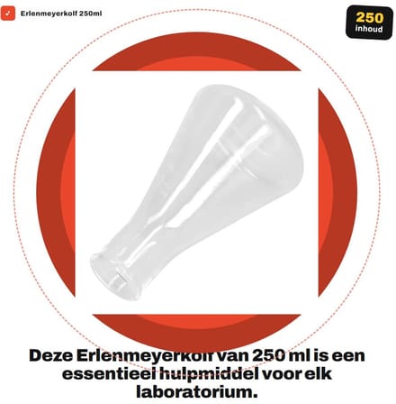 Dailygoods- Erlenmeyerkolf 250ml - Glaswerk - Lab - Chemische Reacties - Mengprocessen - Veiligheid en Precisie - Labkolf