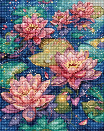 Borduurpakket LETI 9910 - Waterlily - Waterlelie