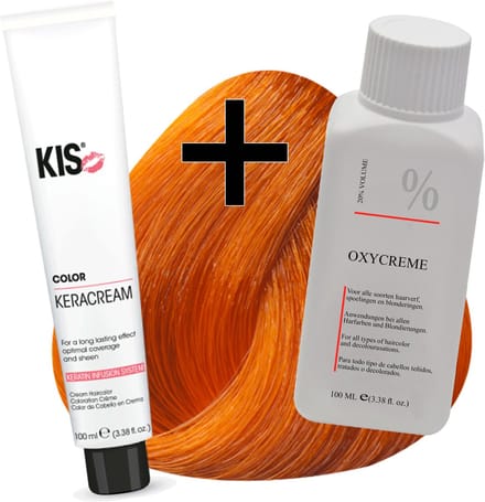 KIS haarverfset - 9K Extra licht koper  - haarverf & waterstofperoxide