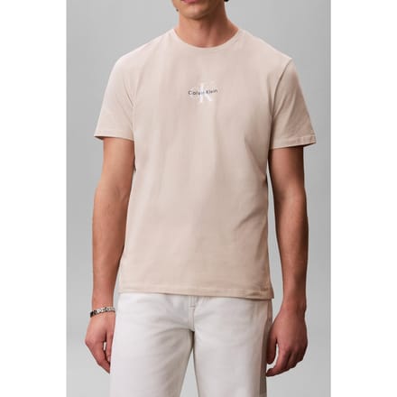 Calvin Klein Ss 30s Micro Monogram Tee Oatmeal Taglia: 3XL | Magliette basic Outlet | Uomo