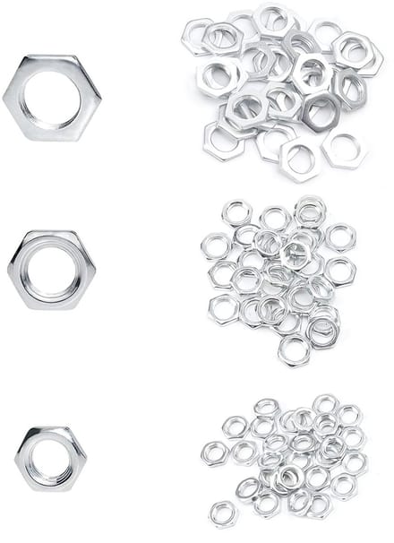 Complete Set van 90 Moeren M8, M10, M12 - Diverse Hex Moeren, Platte Lock Moeren voor Staalconstructies, Meubels en Machines