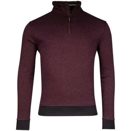 Baileys Trui Sweatshirt Half Zip Doubleface Knit Aubergine / male