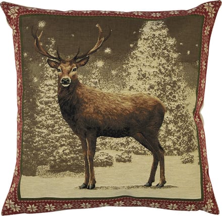 gobelin kussen hert rode rand 45x45cm