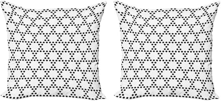 ABAKUHAUS Kussenhoes Set – Zwart-Wit Hexagonen – 2x45x45 cm