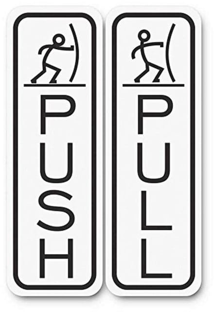 Duurzame Fun Push Pull Deurborden | Set van 2 | Grappige Deurborden voor Bedrijven