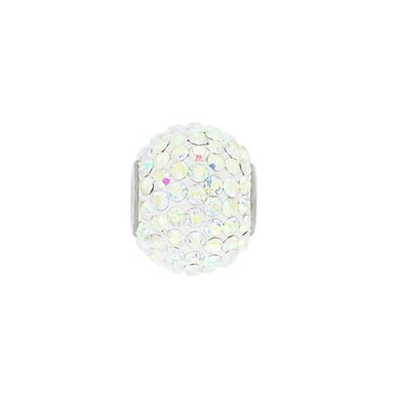 Blinx Jewels Zilveren Hanger Witte Bol Steentjes Strass