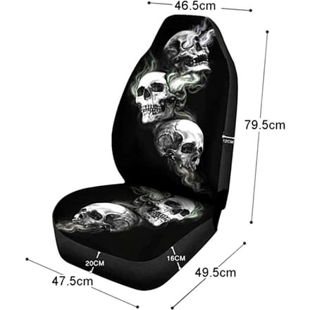 Autostoelhoezen Waterdicht Halloween Skelet Ademend Autostoelhoes Beschermer Compatibel voor zwart