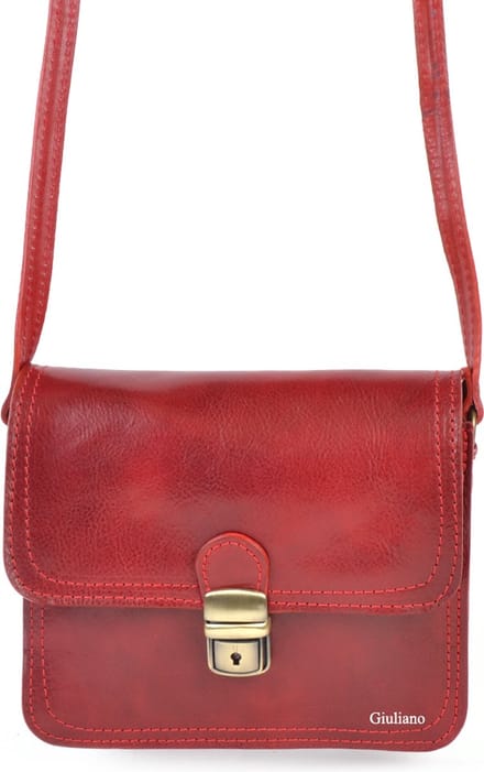 Giuliano klassieke schoudertas Amélie - Rood - Dames - Made in Italy